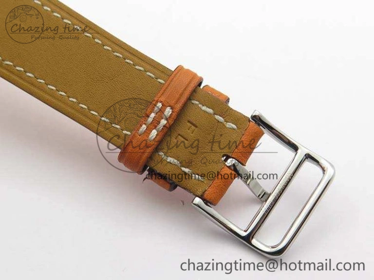Heure H Ladies SS MKF 1:1 Best Edition White Dial On Leather Strap Swiss Quartz