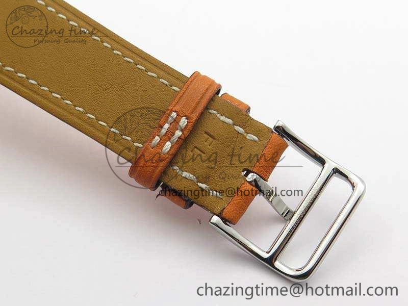 Heure H Ladies SS MKF 1:1 Best Edition White Dial On Leather Strap Swiss Quartz