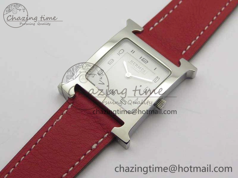 Heure H Ladies SS MKF 1:1 Best Edition White Dial On Leather Strap Swiss Quartz