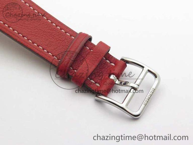 Heure H Ladies SS MKF 1:1 Best Edition White Dial On Leather Strap Swiss Quartz