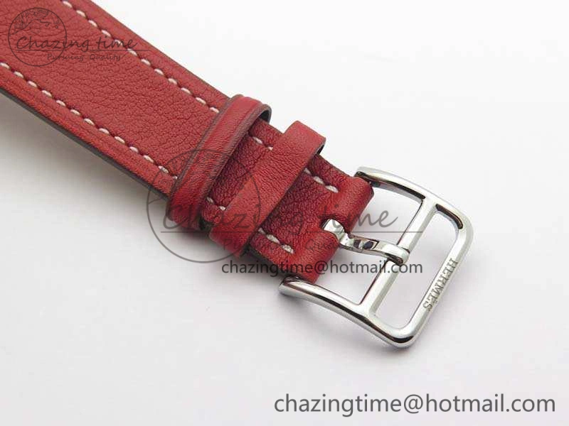 Heure H Ladies SS MKF 1:1 Best Edition White Dial On Leather Strap Swiss Quartz