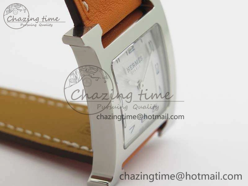 Heure H Ladies SS MKF 1:1 Best Edition White Dial On Leather Strap Swiss Quartz