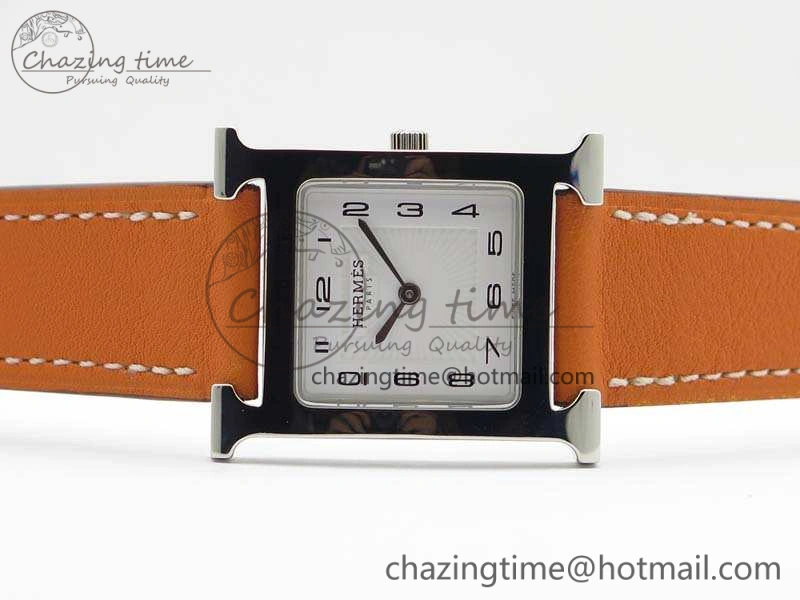 Heure H Ladies SS MKF 1:1 Best Edition White Dial On Leather Strap Swiss Quartz