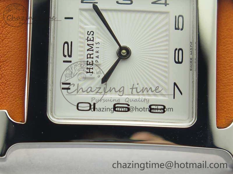 Heure H Ladies SS MKF 1:1 Best Edition White Dial On Leather Strap Swiss Quartz