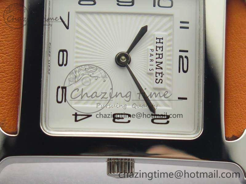 Heure H Ladies SS MKF 1:1 Best Edition White Dial On Leather Strap Swiss Quartz