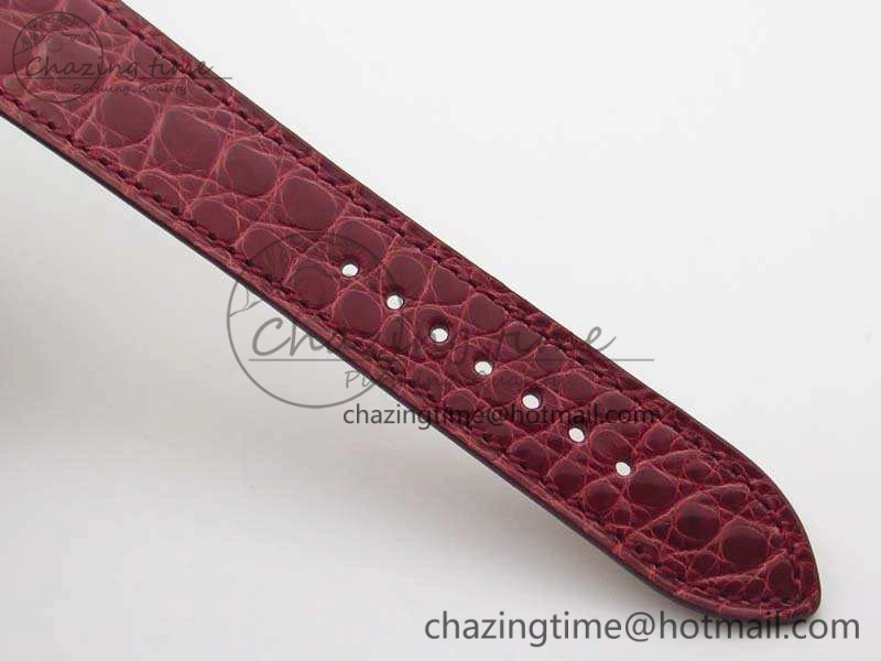 Heure H Ladies SS MKF 1:1 Best Edition White MOP Dial On Red Croc Leather Strap Swiss Quartz