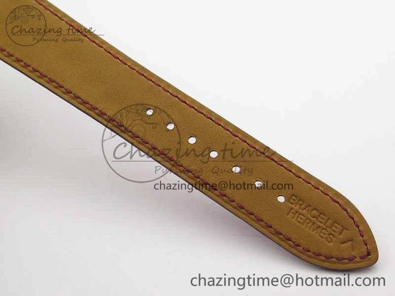 Heure H Ladies SS MKF 1:1 Best Edition White MOP Dial On Red Croc Leather Strap Swiss Quartz