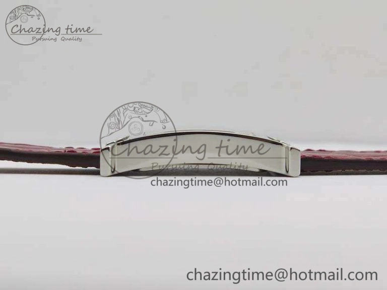 Heure H Ladies SS MKF 1:1 Best Edition White MOP Dial On Red Croc Leather Strap Swiss Quartz