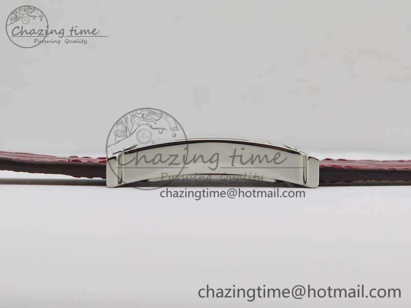 Heure H Ladies SS MKF 1:1 Best Edition White MOP Dial On Red Croc Leather Strap Swiss Quartz