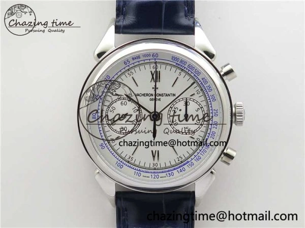 Historiques 5000H SS OXF White Blue Dial on Blue Leather Strap A7750