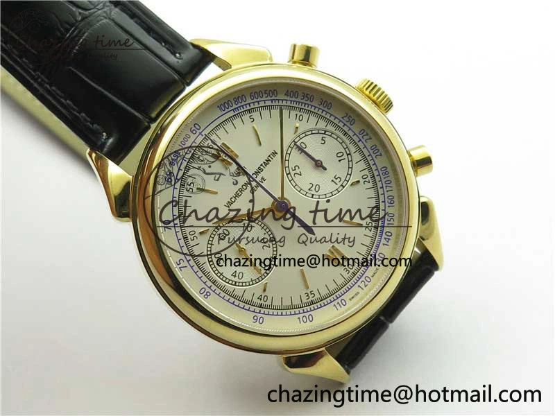 Historiques 5000H YG AIF White Dial on Black Leather Strap A7750