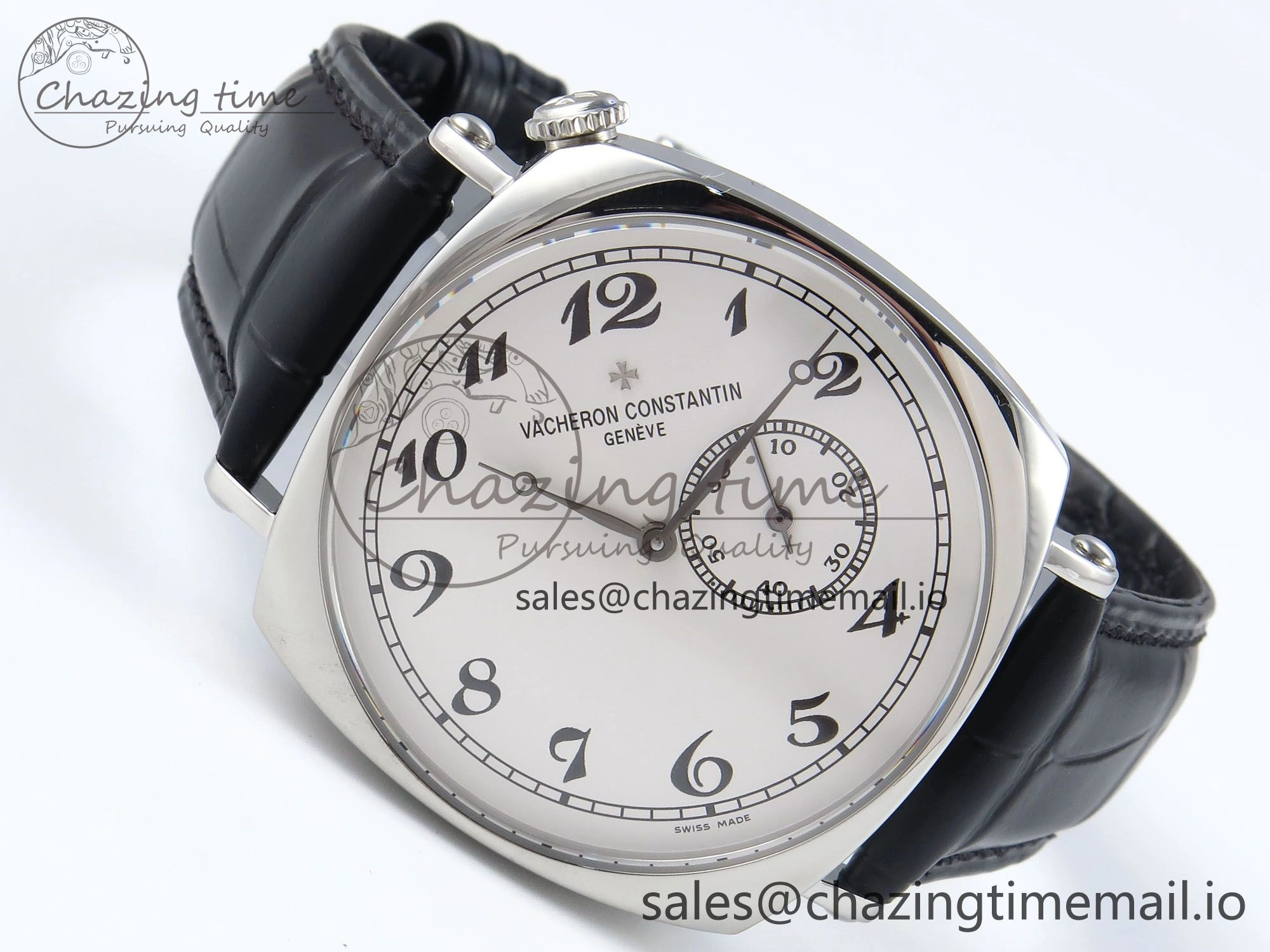 Historiques 82035 000G-B735 40mm SS AIF Best Edition White Dial on Black Leather Strap A4400