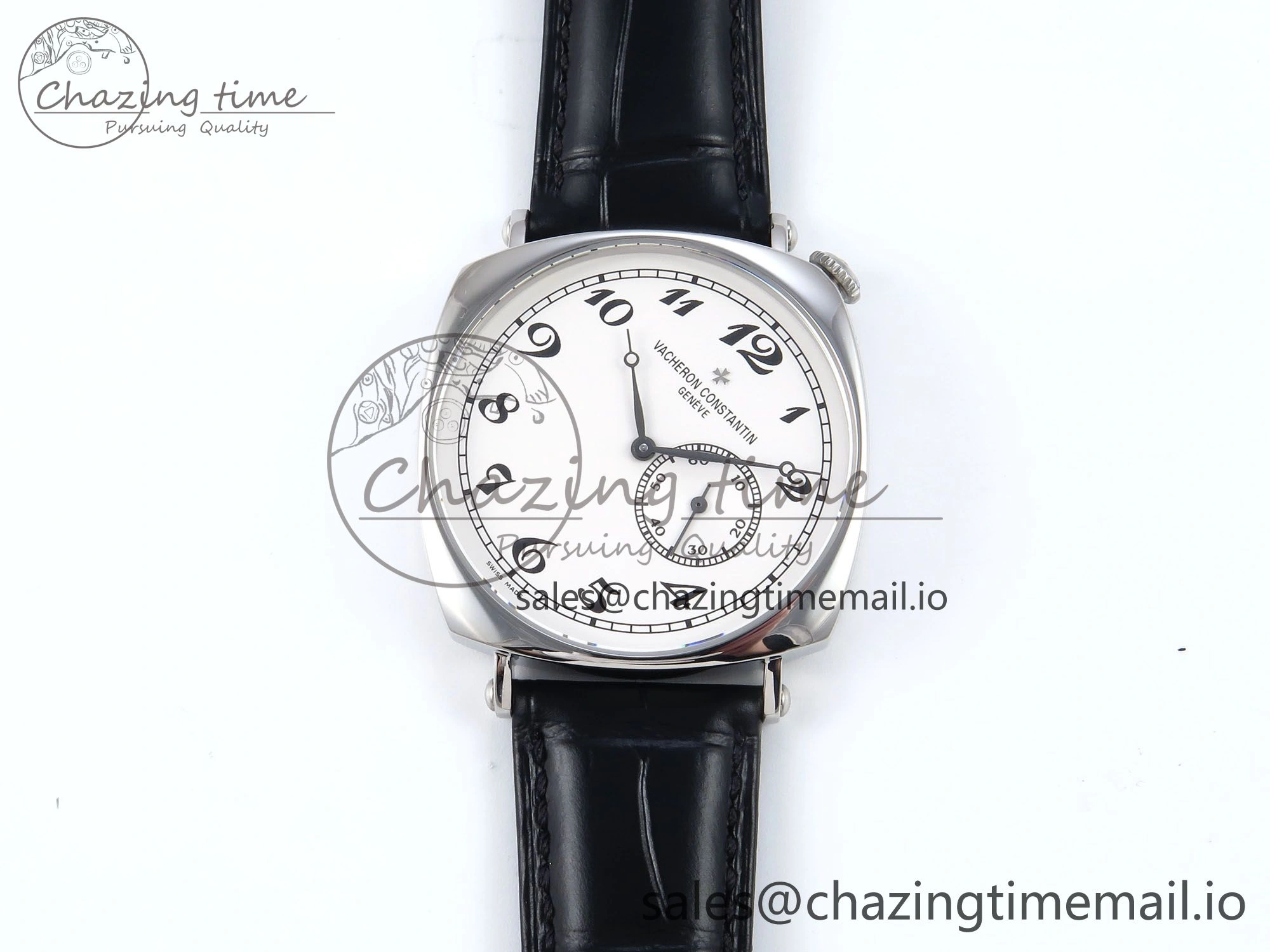 Historiques 82035 000G-B735 40mm SS AIF Best Edition White Dial on Black Leather Strap A4400