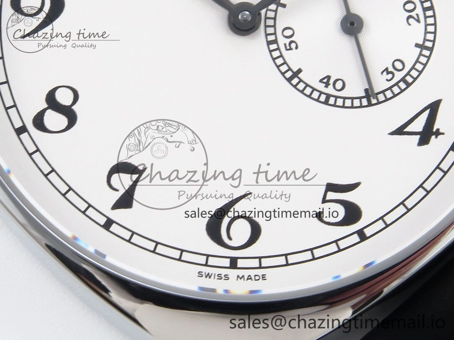 Historiques 82035 000G-B735 40mm SS AIF Best Edition White Dial on Black Leather Strap A4400