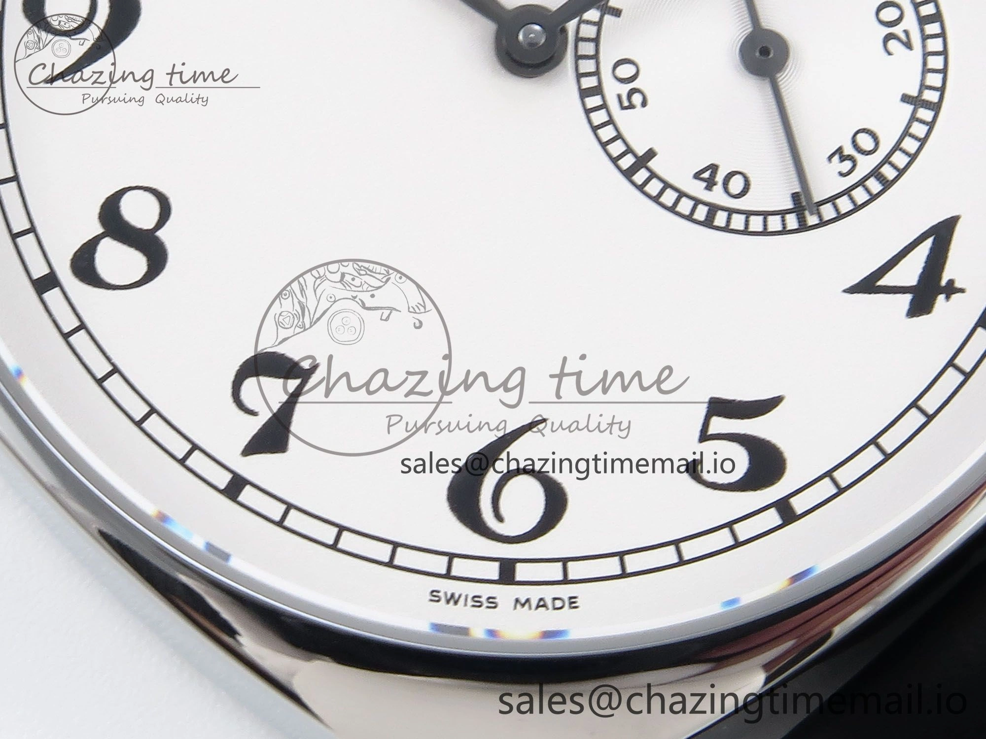 Historiques 82035 000G-B735 40mm SS AIF Best Edition White Dial on Black Leather Strap A4400