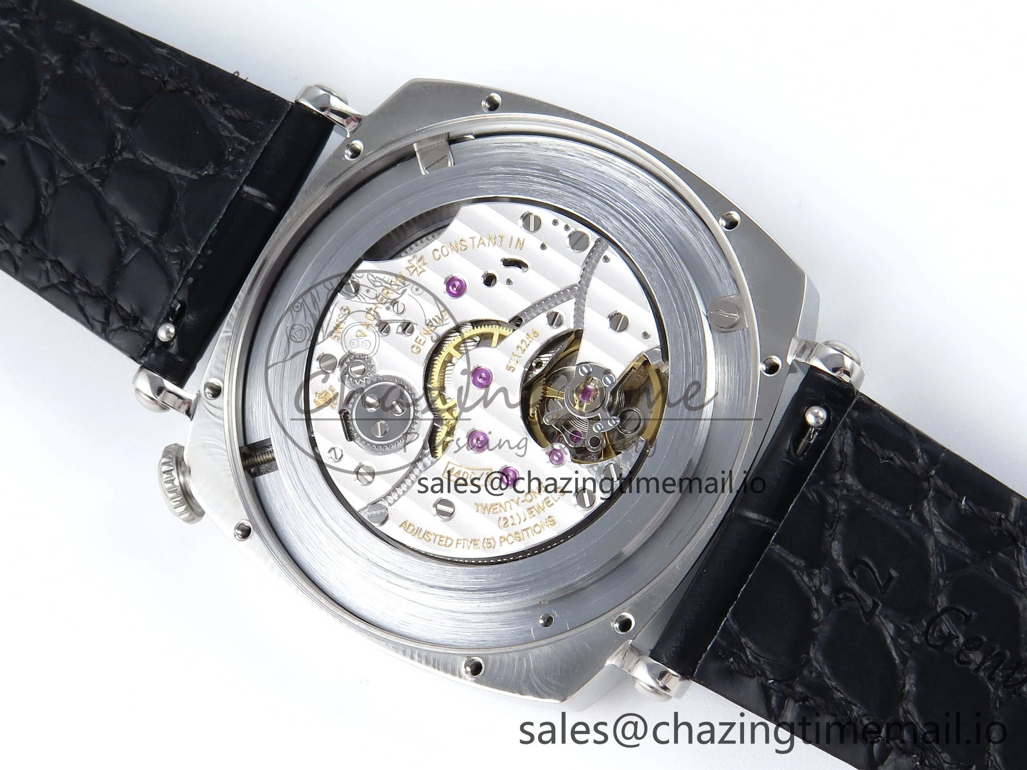 Historiques 82035 000G-B735 40mm SS AIF Best Edition White Dial on Black Leather Strap A4400