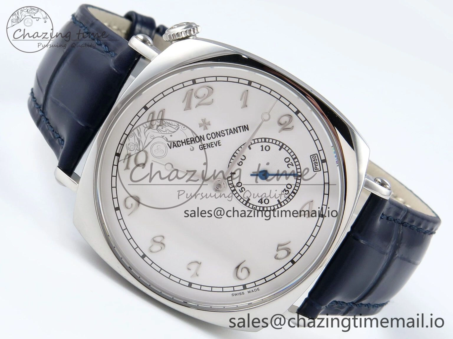 Historiques 82035 000G-B735 40mm SS AIF Best Edition White Dial on Blue Leather Strap A4400