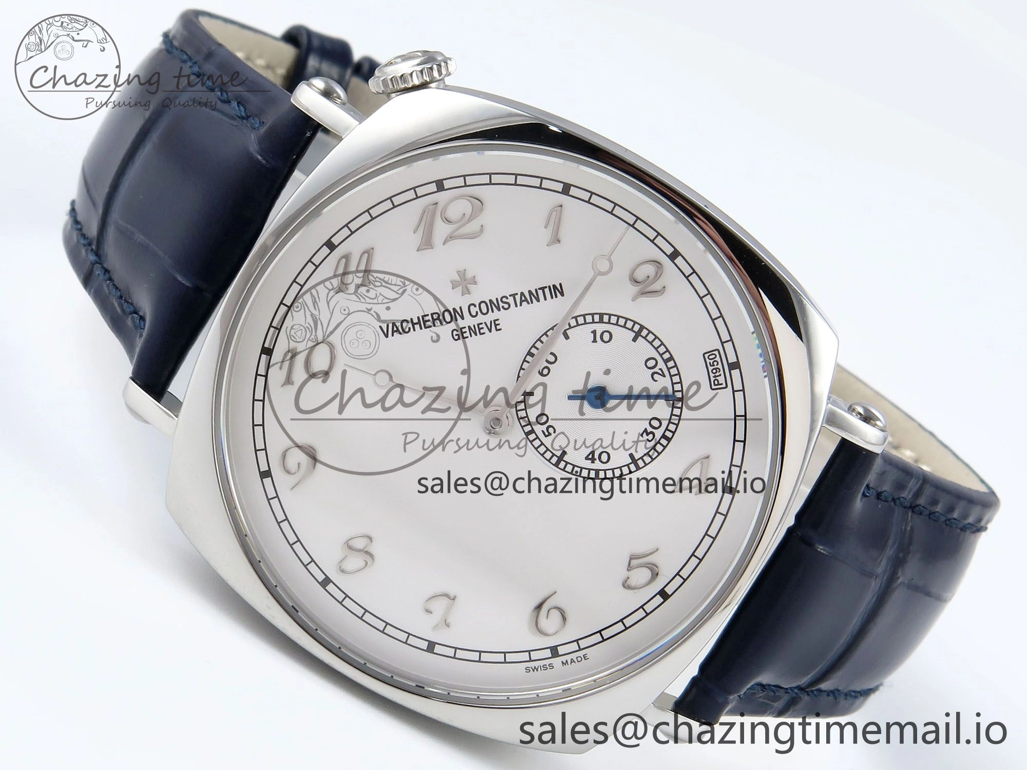 Historiques 82035 000G-B735 40mm SS AIF Best Edition White Dial on Blue Leather Strap A4400