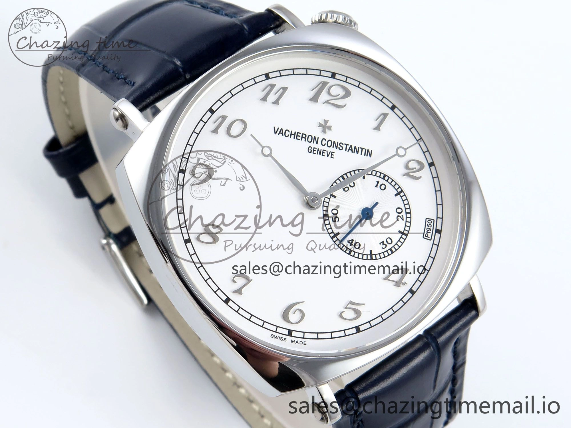 Historiques 82035 000G-B735 40mm SS AIF Best Edition White Dial on Blue Leather Strap A4400