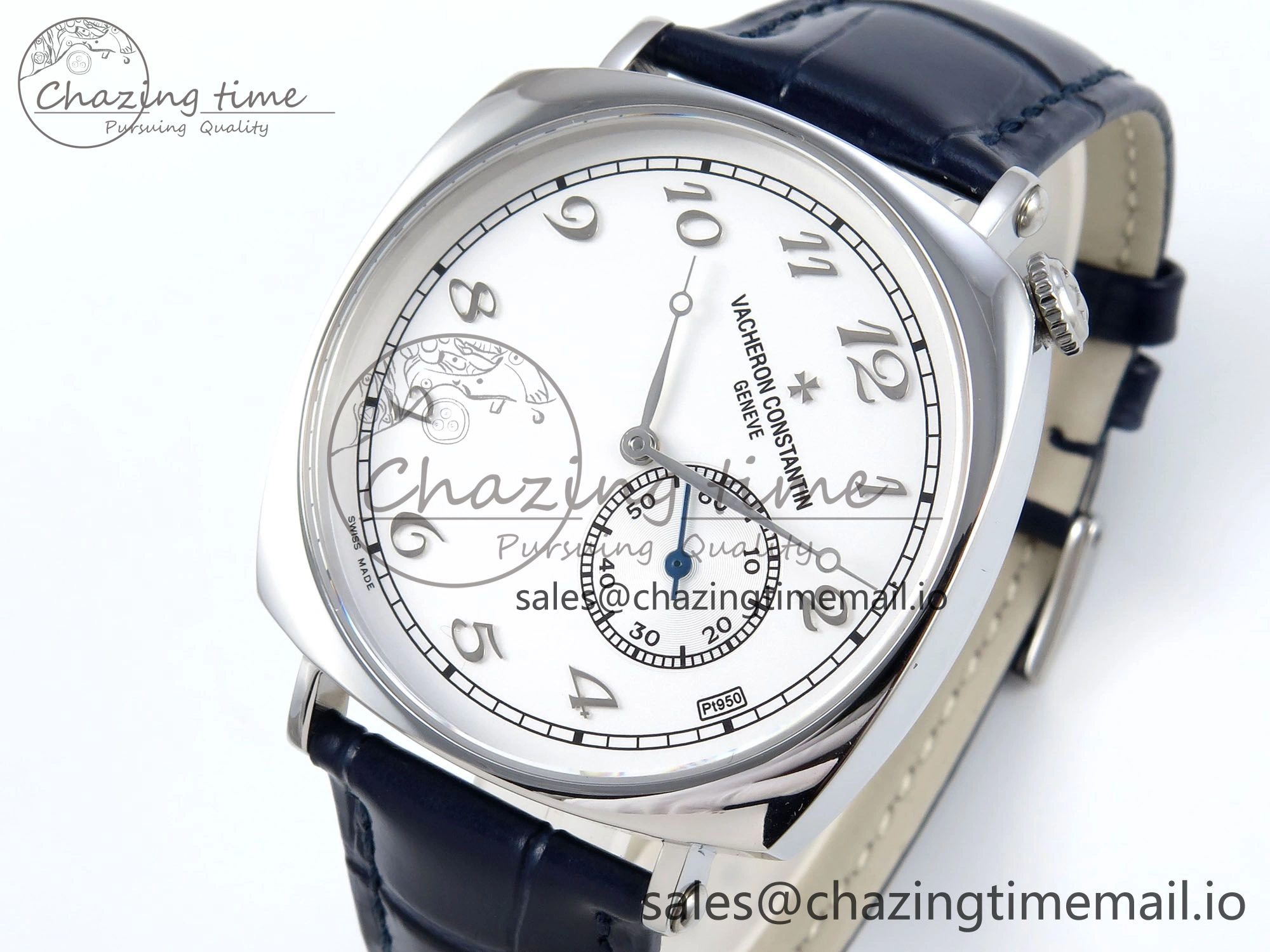 Historiques 82035 000G-B735 40mm SS AIF Best Edition White Dial on Blue Leather Strap A4400
