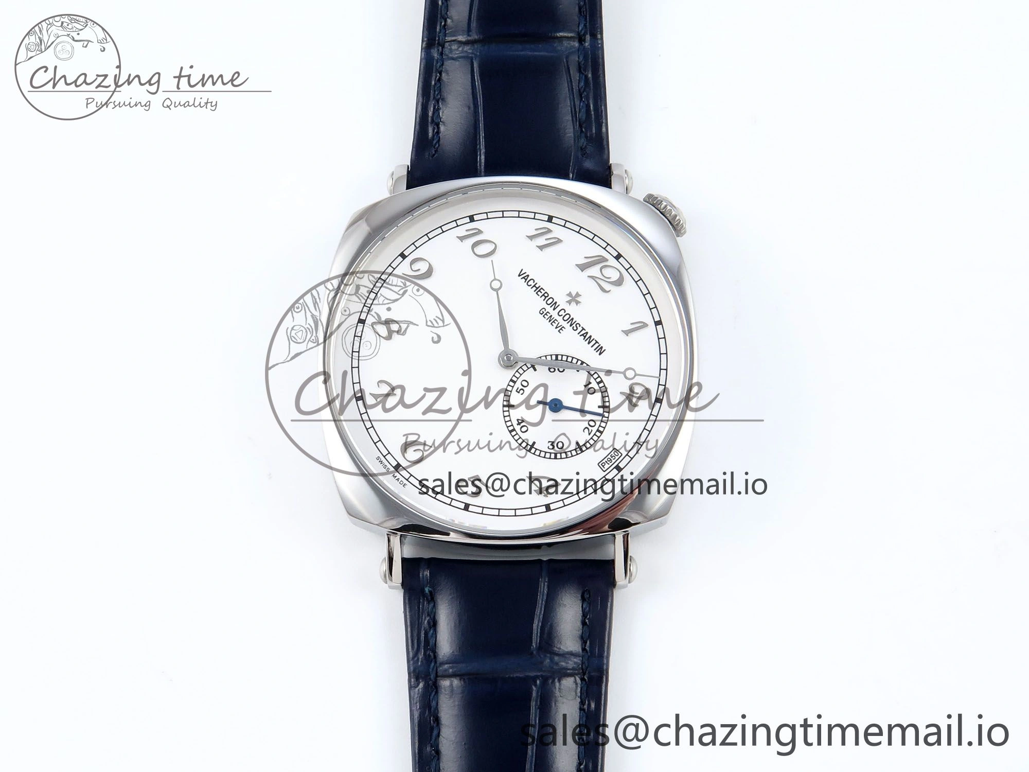 Historiques 82035 000G-B735 40mm SS AIF Best Edition White Dial on Blue Leather Strap A4400