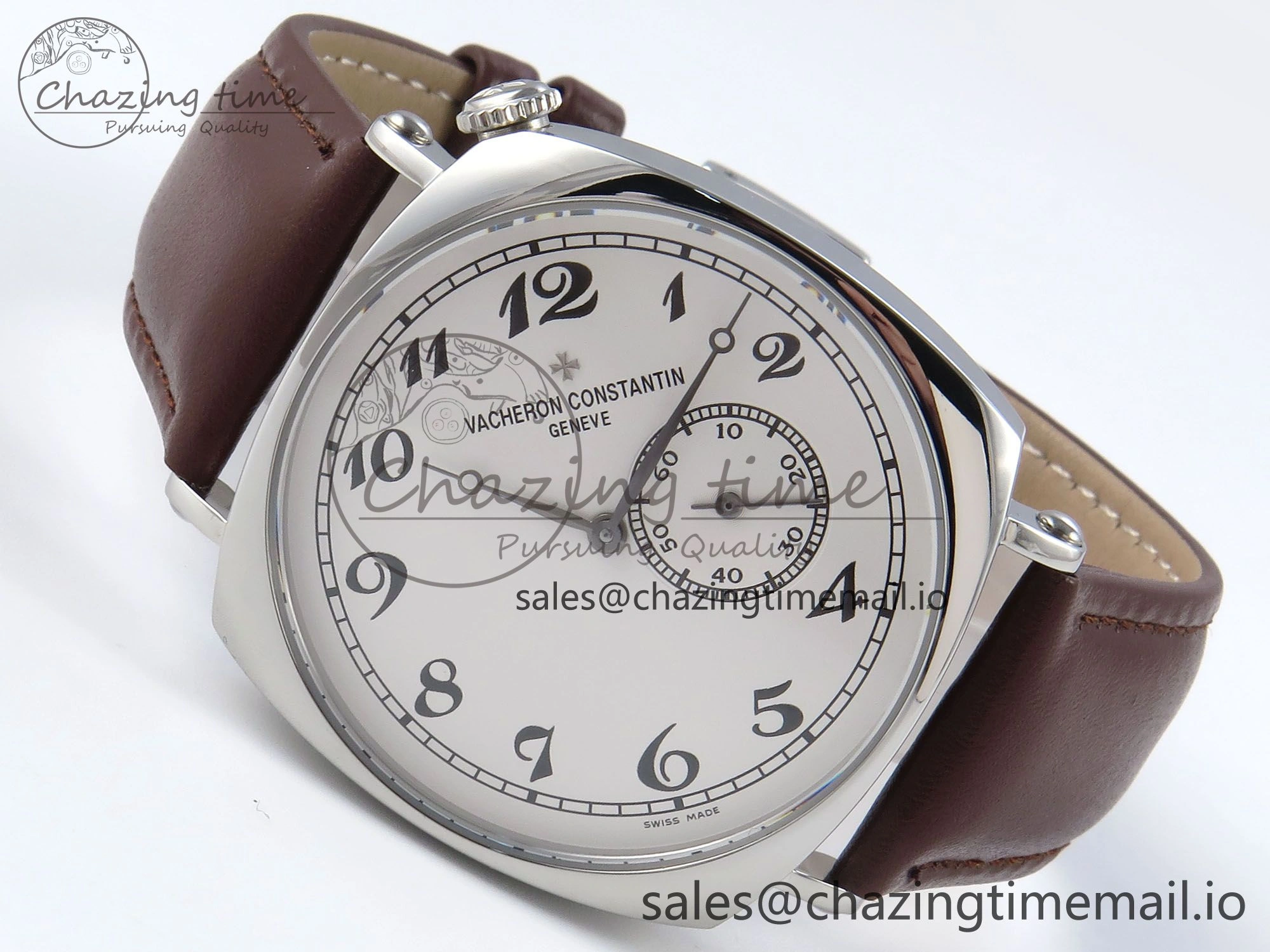 Historiques 82035 000G-B735 40mm SS AIF Best Edition White Dial on Brown Leather Strap A4400