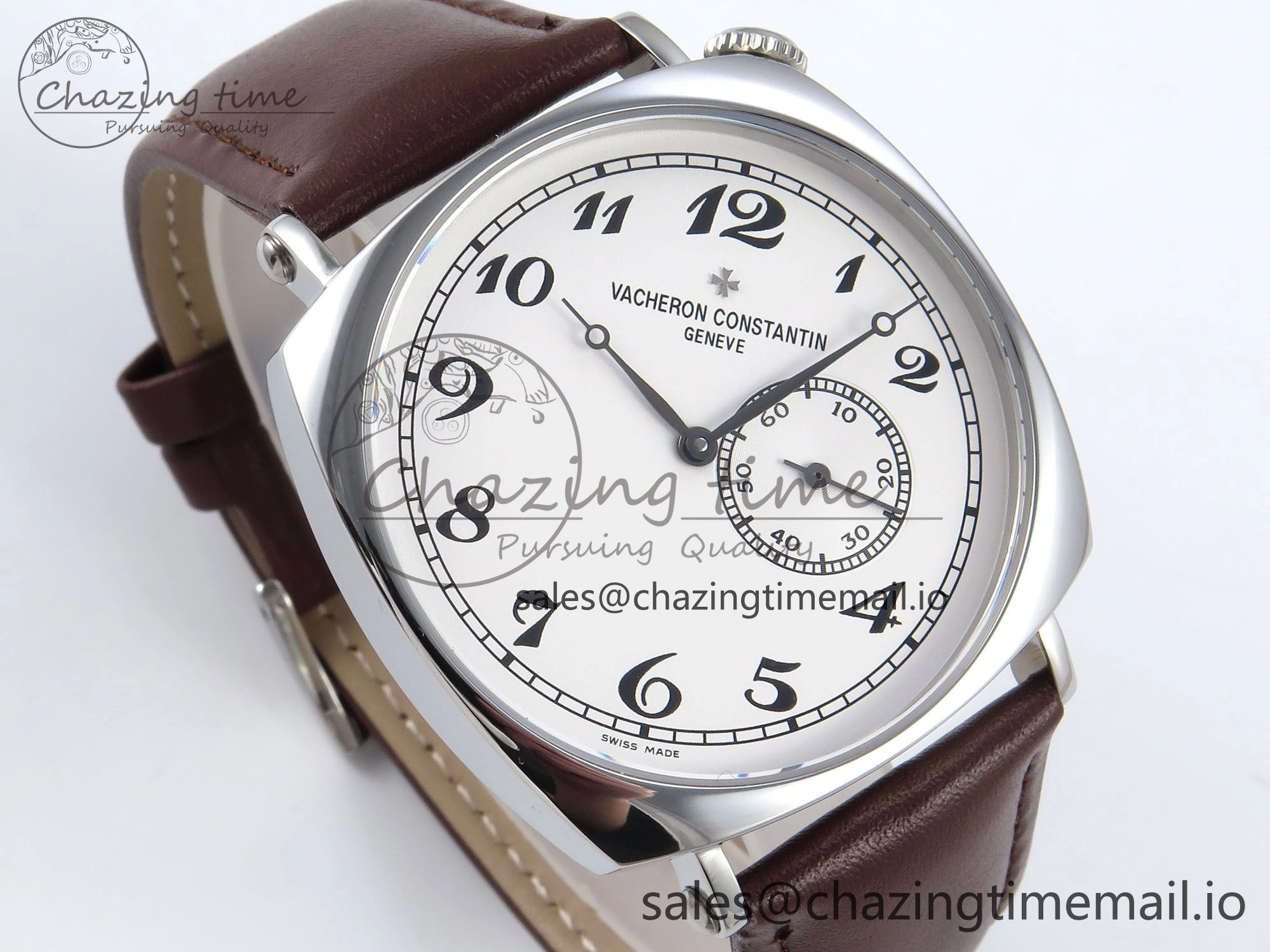 Historiques 82035 000G-B735 40mm SS AIF Best Edition White Dial on Brown Leather Strap A4400