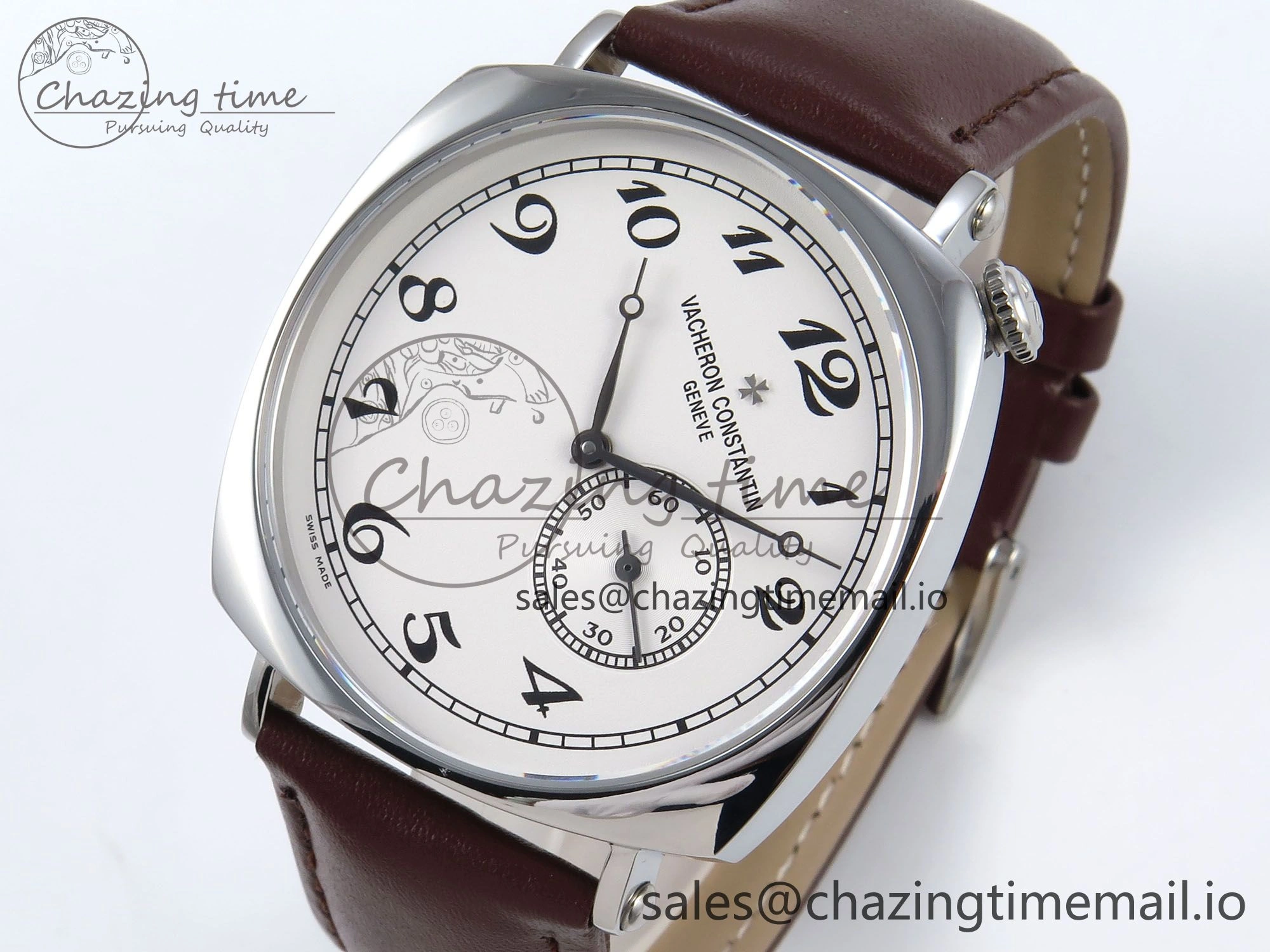 Historiques 82035 000G-B735 40mm SS AIF Best Edition White Dial on Brown Leather Strap A4400