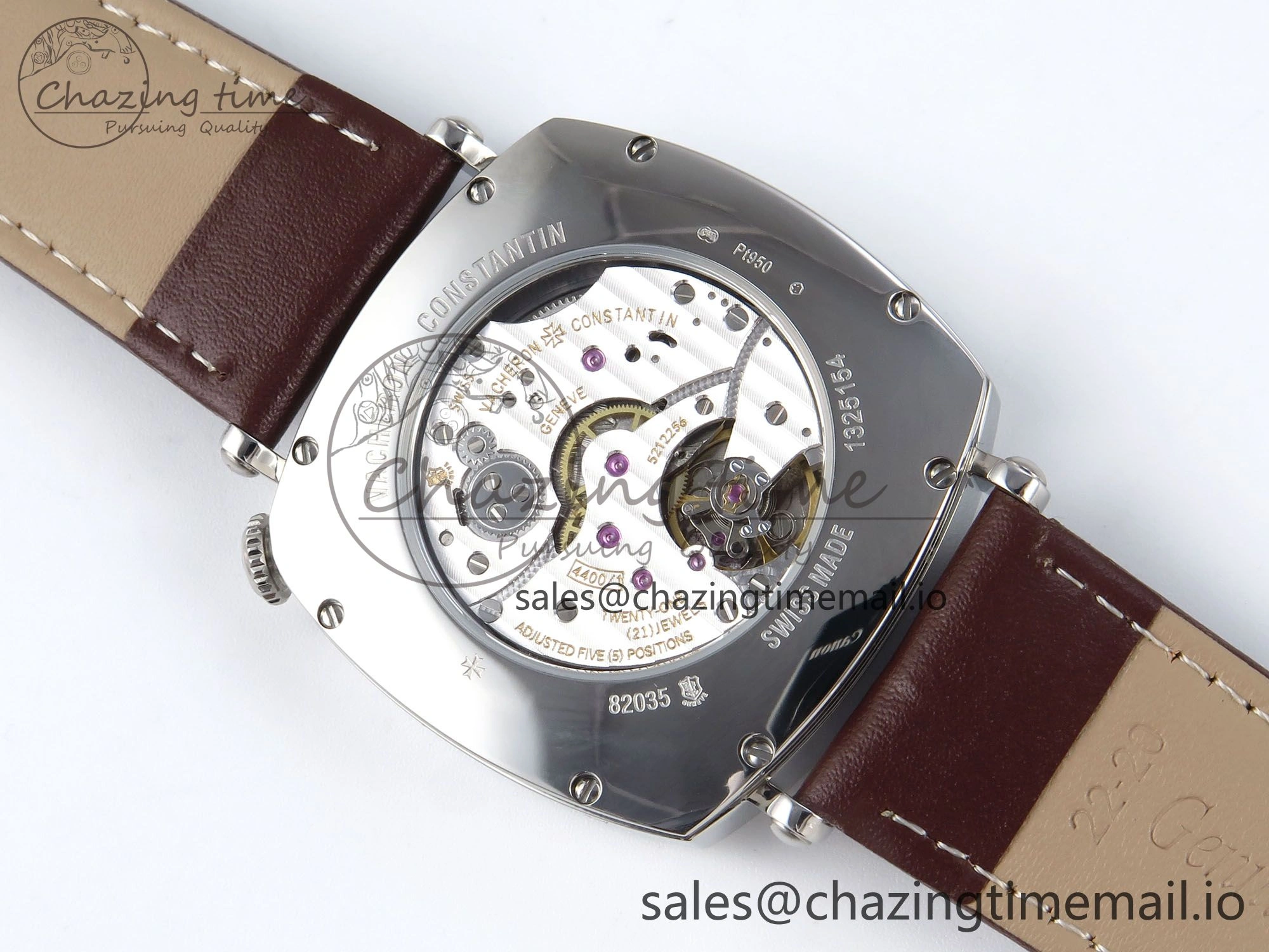 Historiques 82035 000G-B735 40mm SS AIF Best Edition White Dial on Brown Leather Strap A4400