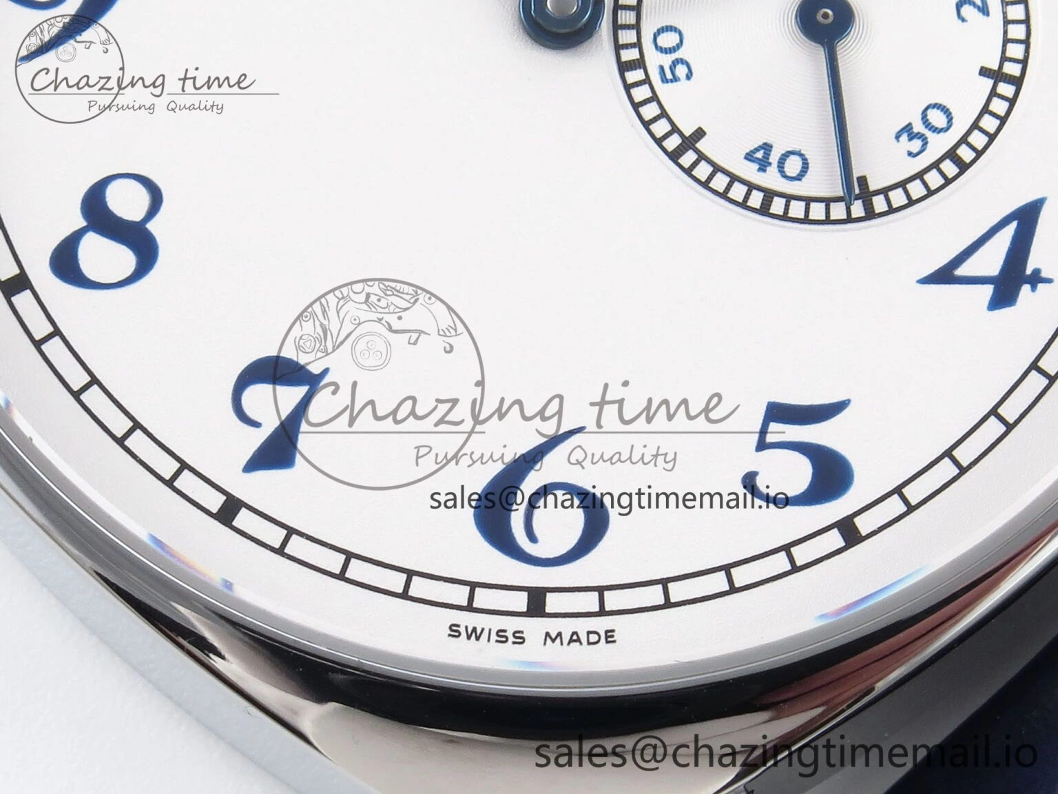 Historiques 82035 000G-B735 40mm SS AIF Best Edition White Blue Dial on Blue Leather Strap A4400