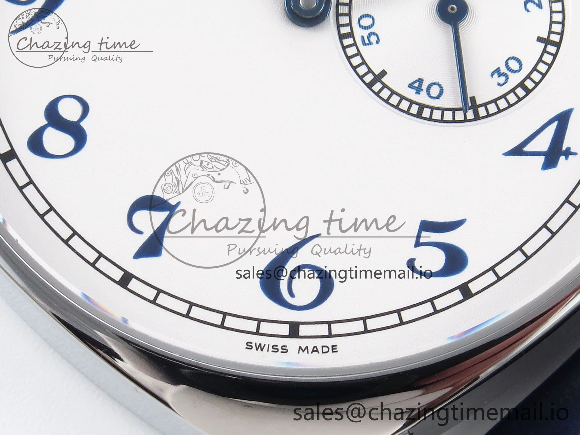 Historiques 82035 000G-B735 40mm SS AIF Best Edition White Blue Dial on Blue Leather Strap A4400