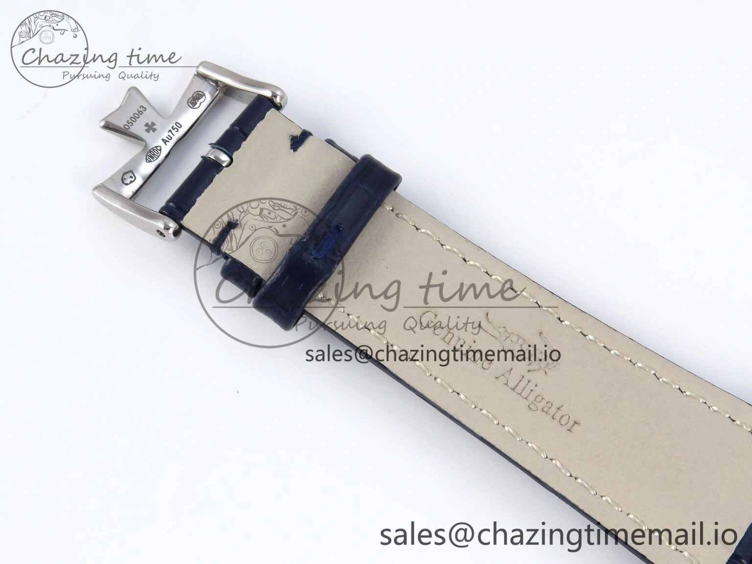 Historiques 82035 000G-B735 40mm SS AIF Best Edition White Blue Dial on Blue Leather Strap A4400