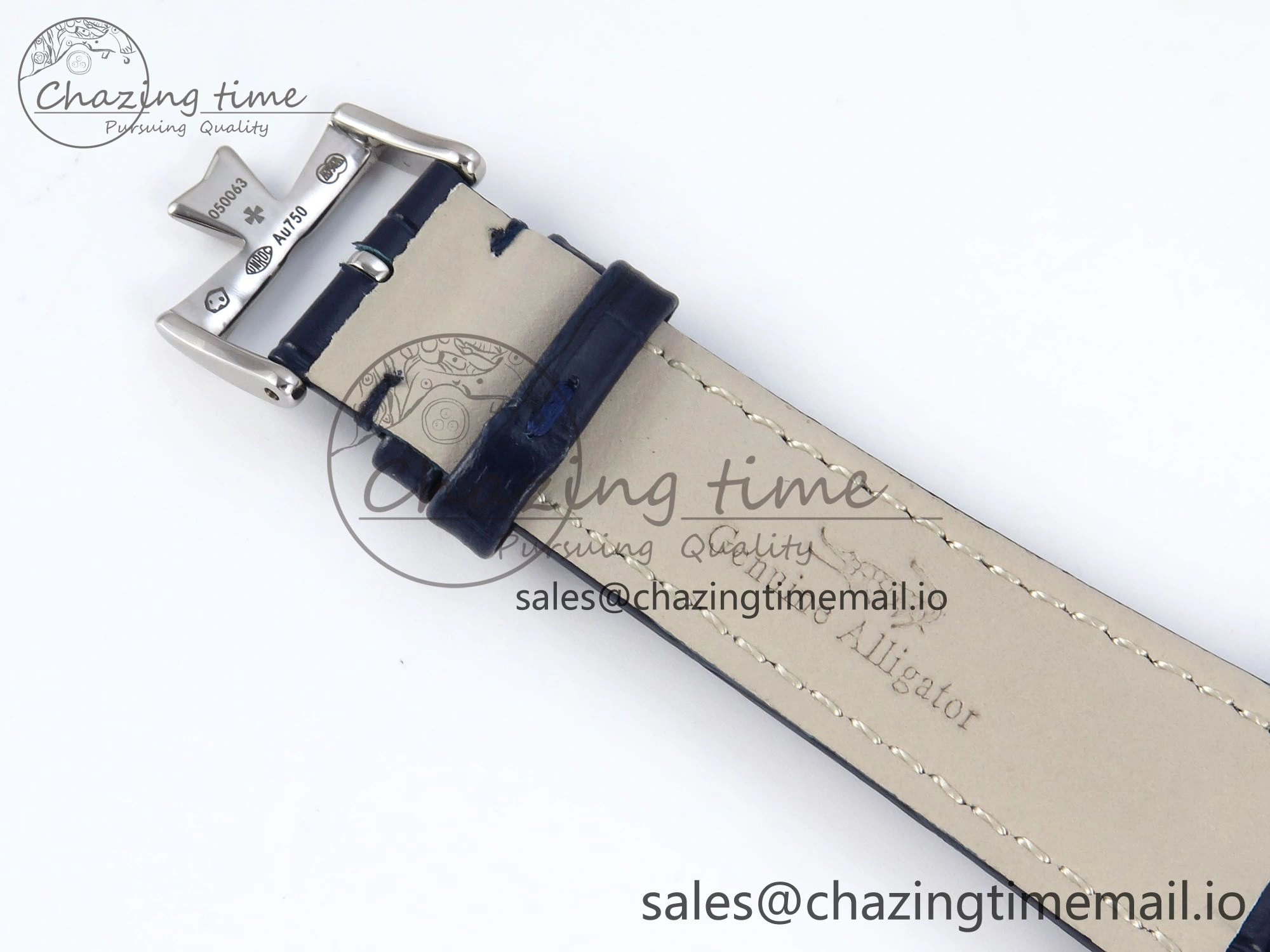 Historiques 82035 000G-B735 40mm SS AIF Best Edition White Blue Dial on Blue Leather Strap A4400