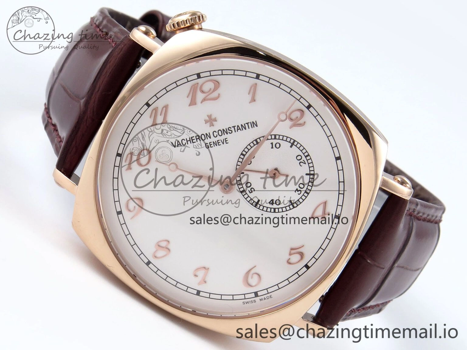Historiques 82035 000R-9359 40mm RG AIF Best Edition White RG Dial on Brown Leather Strap A4400