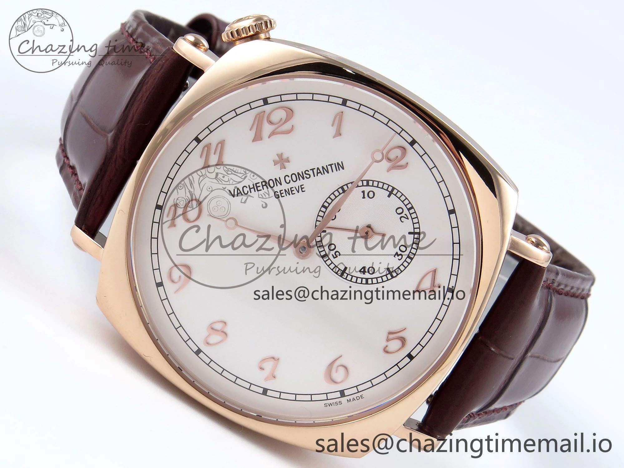 Historiques 82035 000R-9359 40mm RG AIF Best Edition White RG Dial on Brown Leather Strap A4400