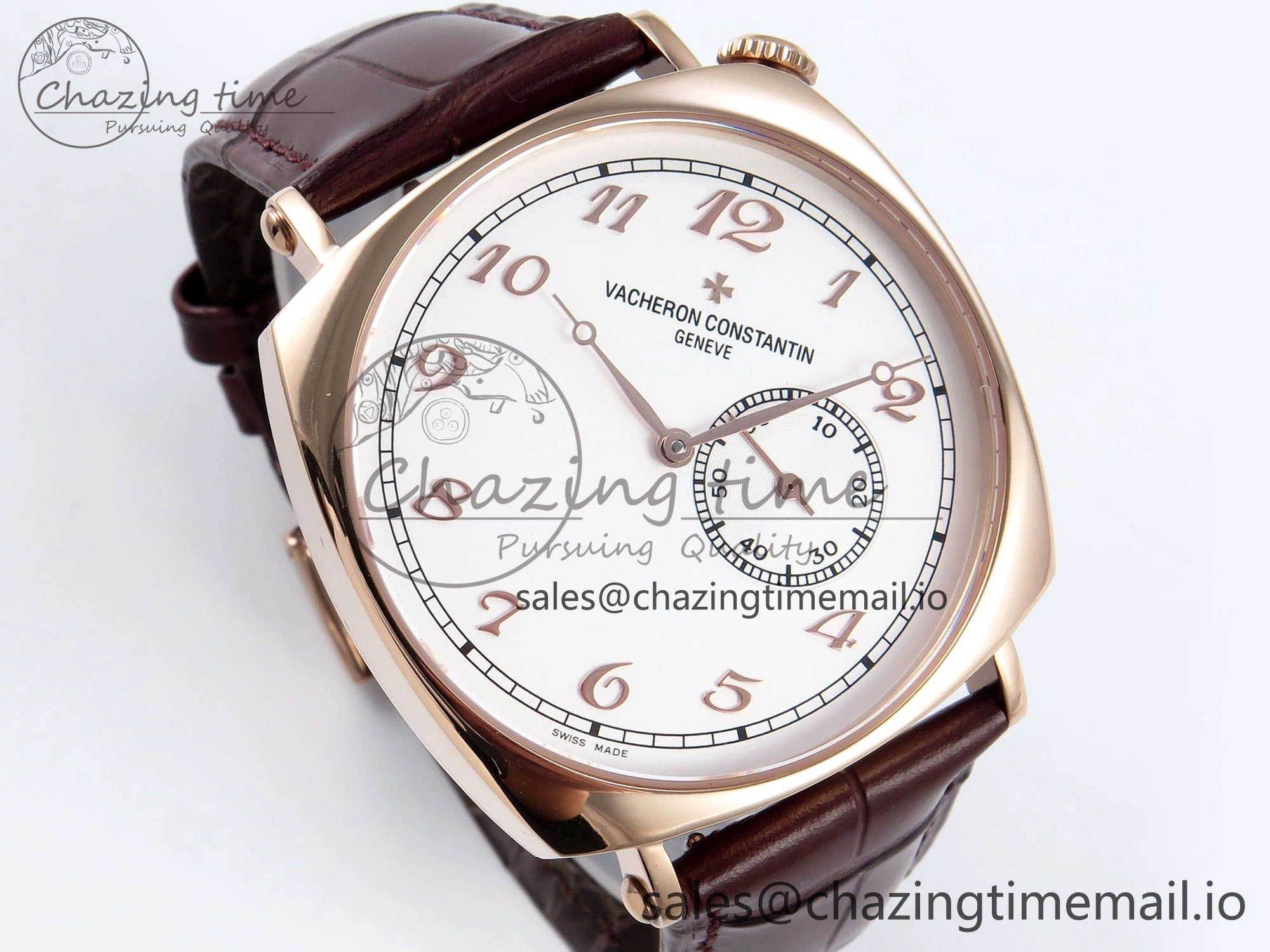 Historiques 82035 000R-9359 40mm RG AIF Best Edition White RG Dial on Brown Leather Strap A4400
