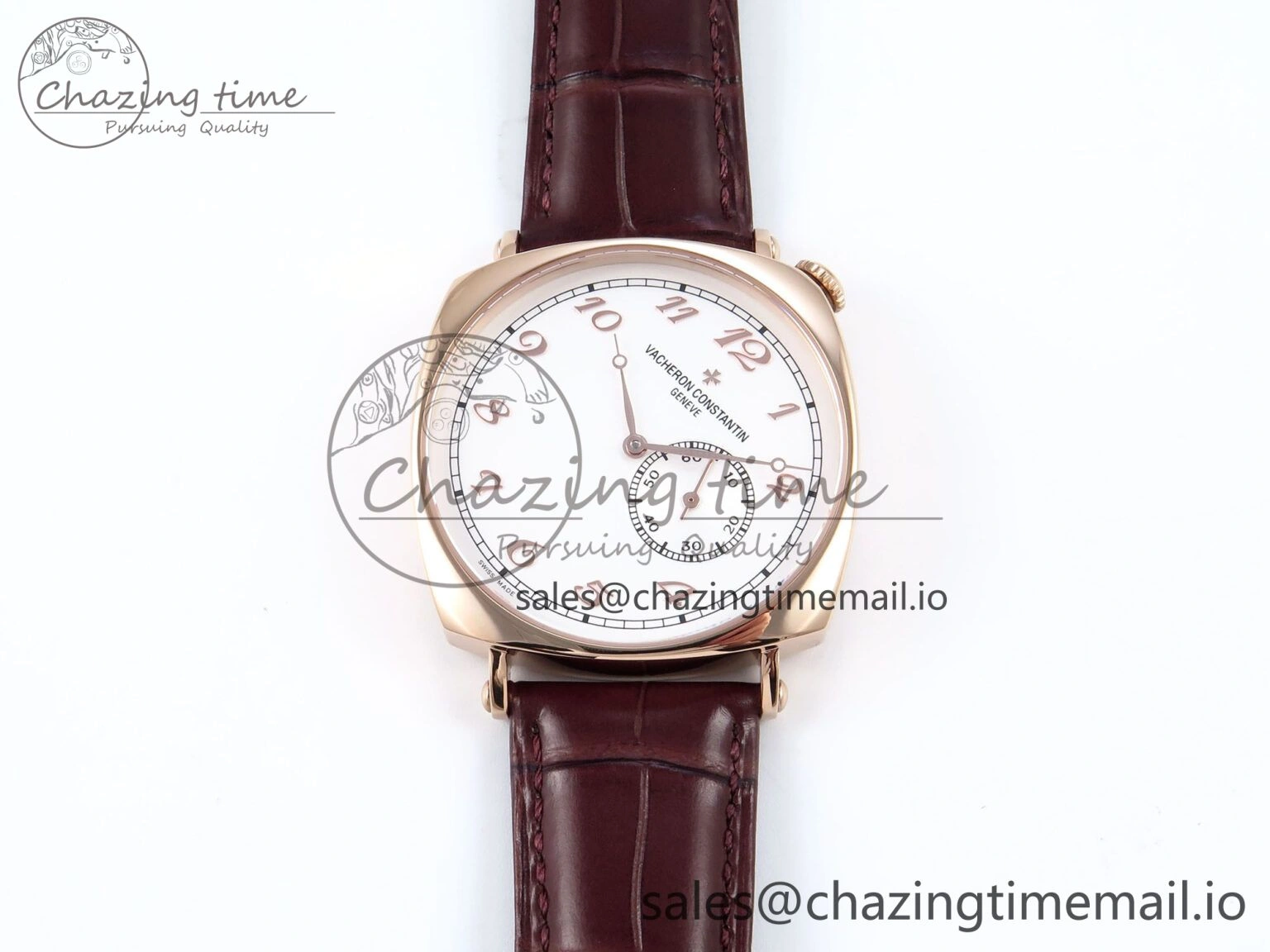 Historiques 82035 000R-9359 40mm RG AIF Best Edition White RG Dial on Brown Leather Strap A4400