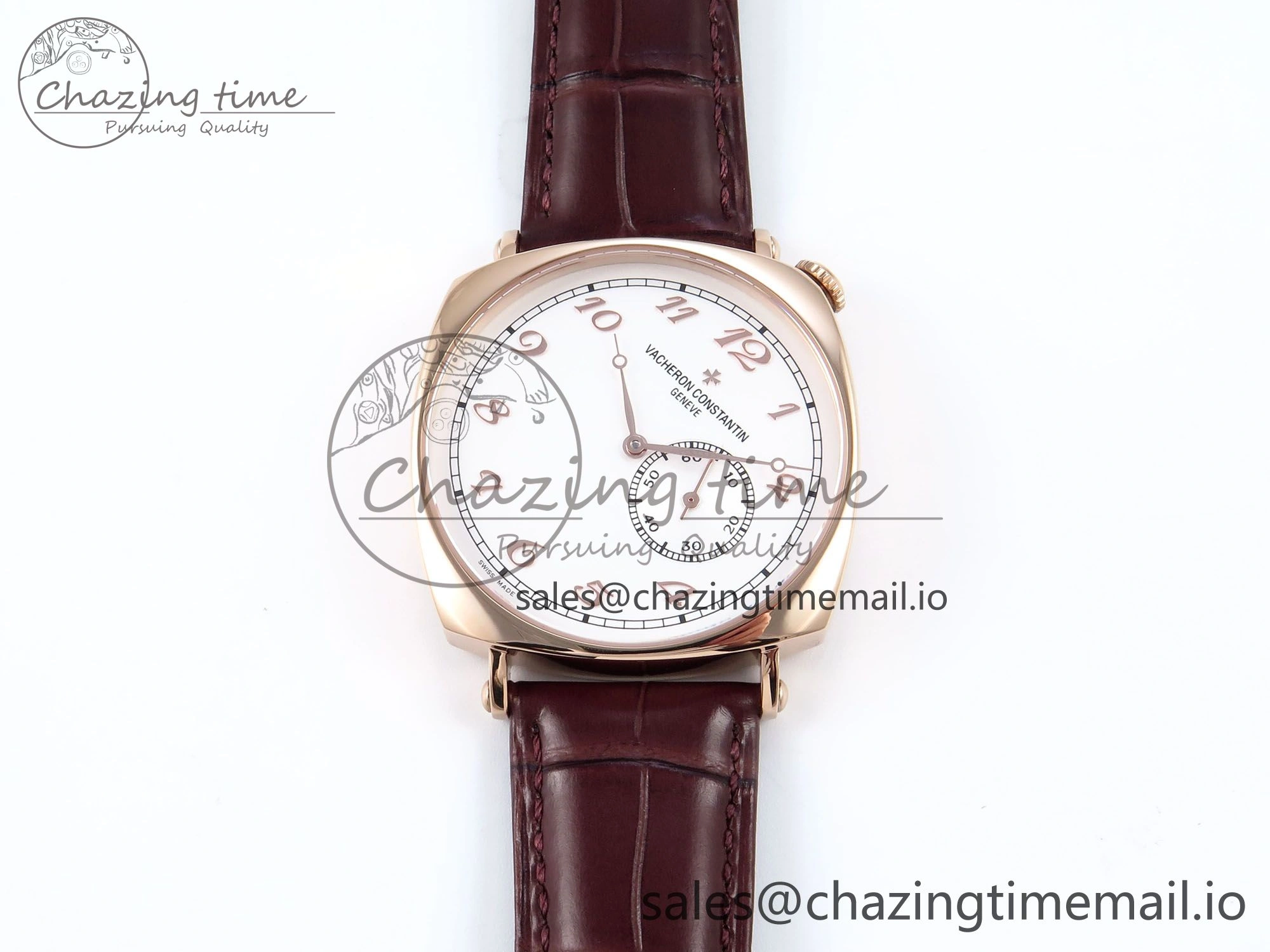 Historiques 82035 000R-9359 40mm RG AIF Best Edition White RG Dial on Brown Leather Strap A4400