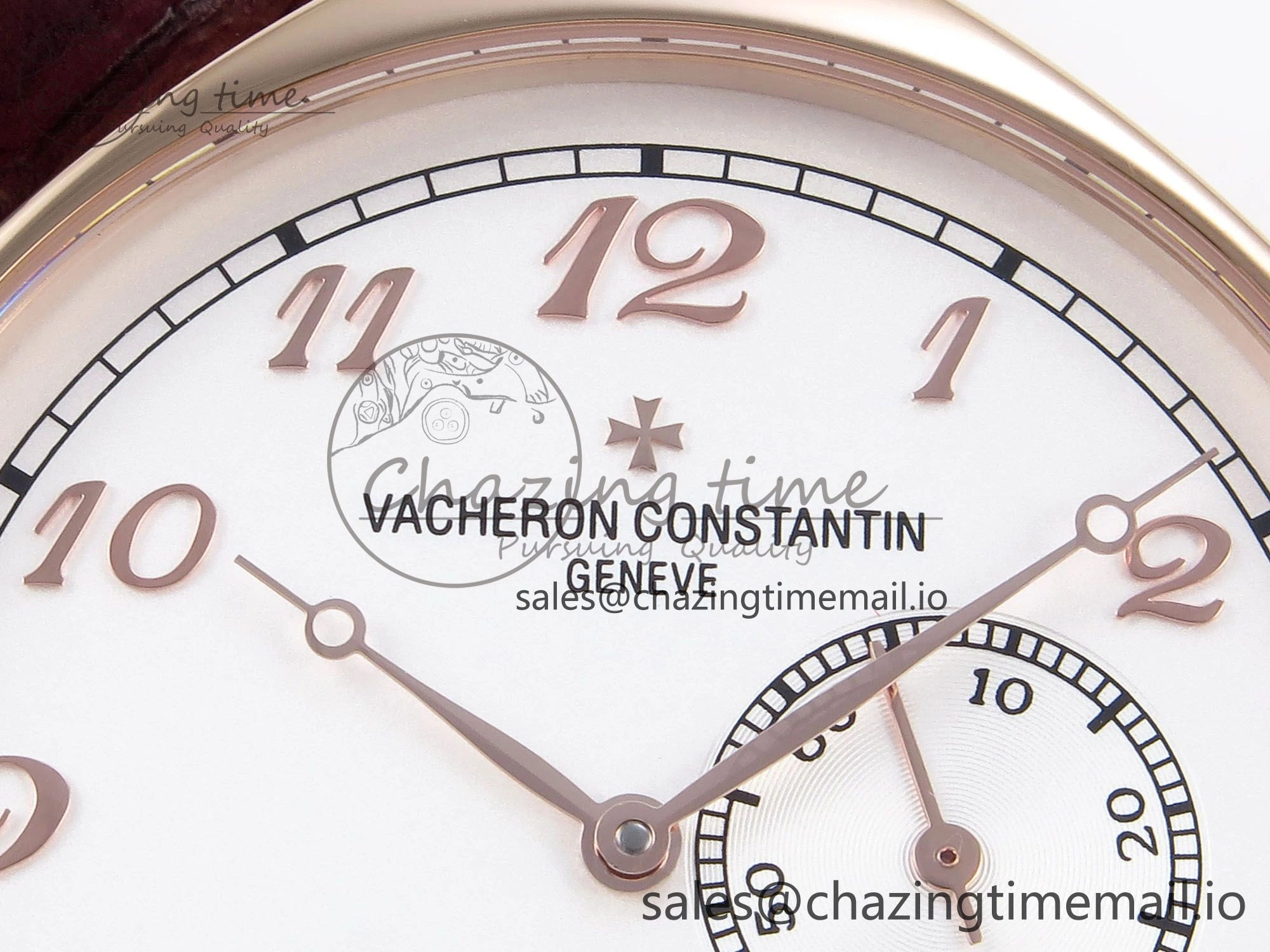 Historiques 82035 000R-9359 40mm RG AIF Best Edition White RG Dial on Brown Leather Strap A4400