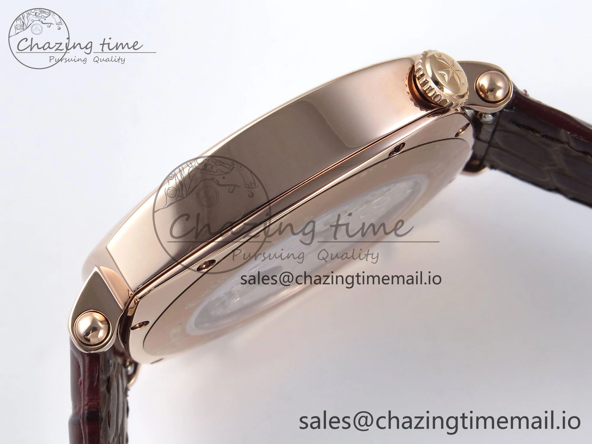 Historiques 82035 000R-9359 40mm RG AIF Best Edition White RG Dial on Brown Leather Strap A4400