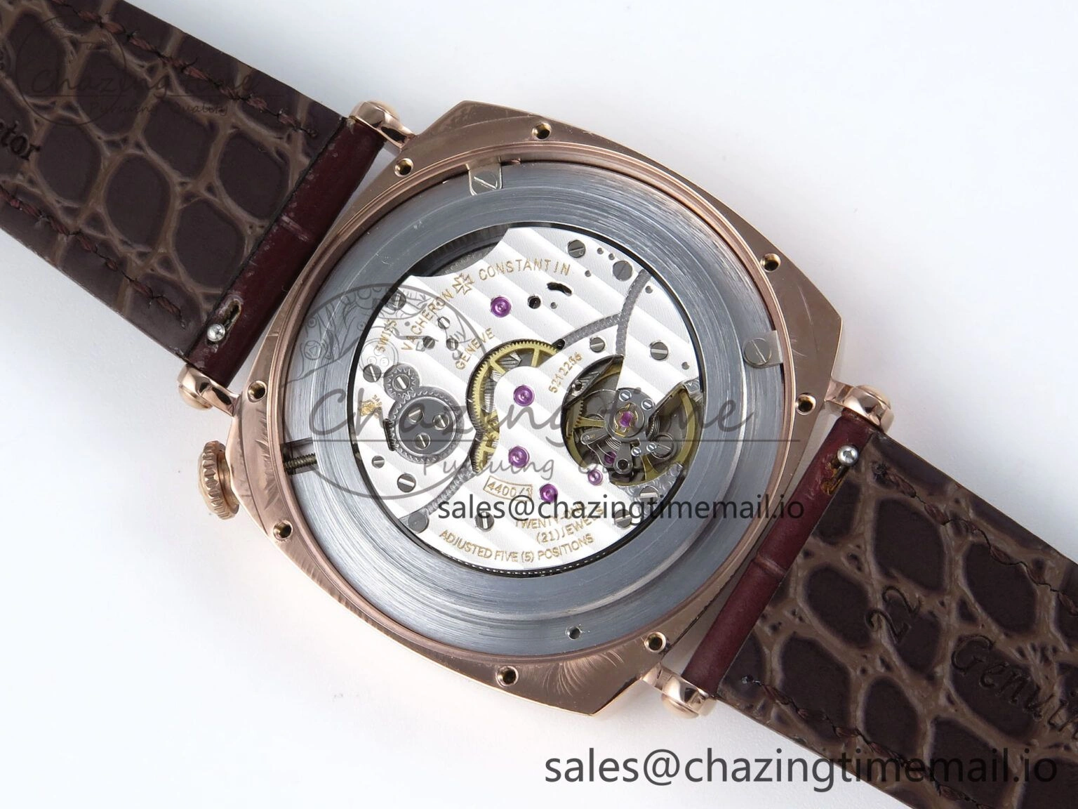 Historiques 82035 000R-9359 40mm RG AIF Best Edition White RG Dial on Brown Leather Strap A4400