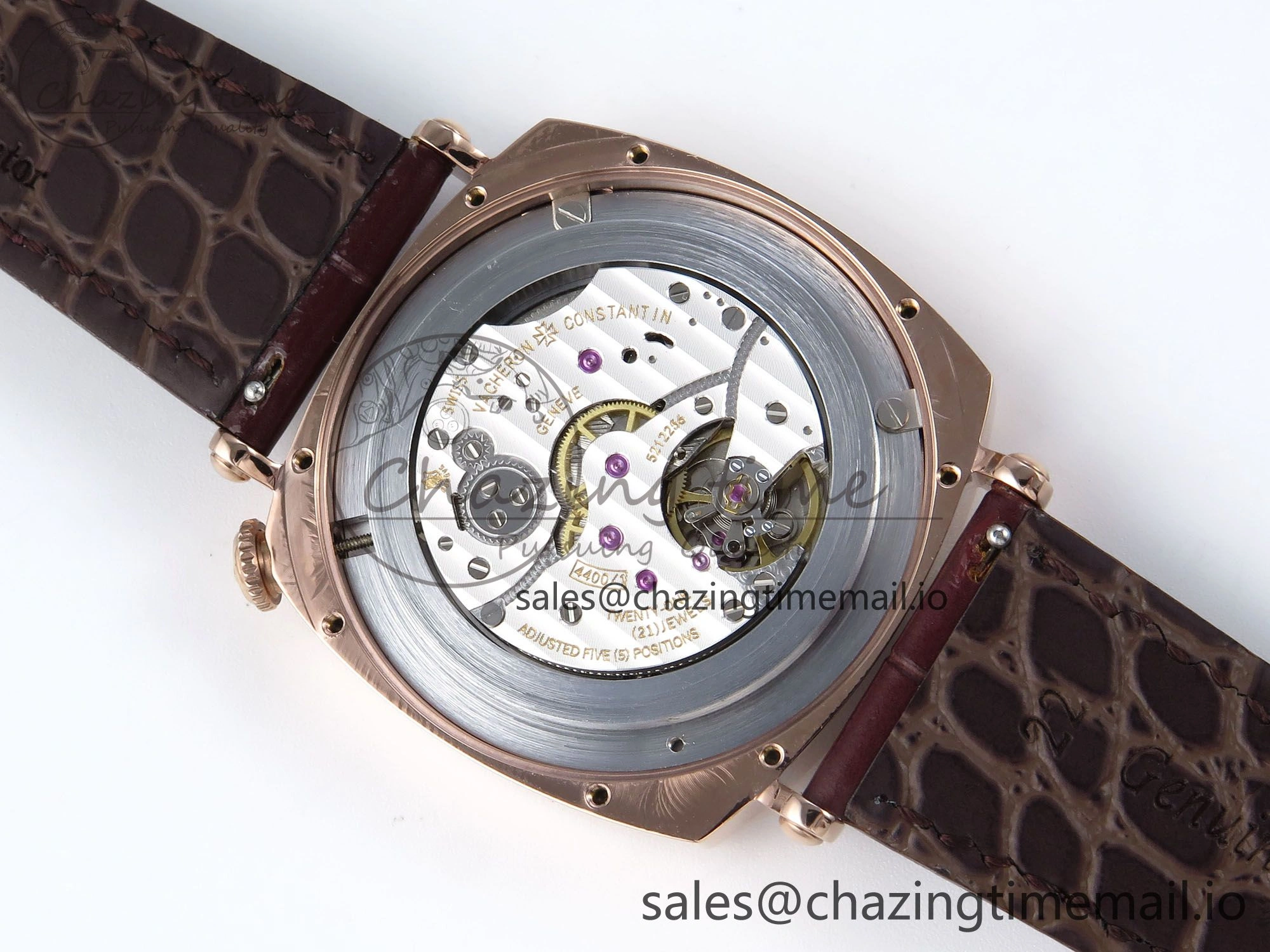Historiques 82035 000R-9359 40mm RG AIF Best Edition White RG Dial on Brown Leather Strap A4400