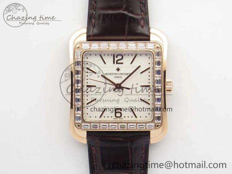 Historiques 86300 RG GSF 1:1 Best Edition White Dial Diam Bezel On Leather Strap MIYOTA9015