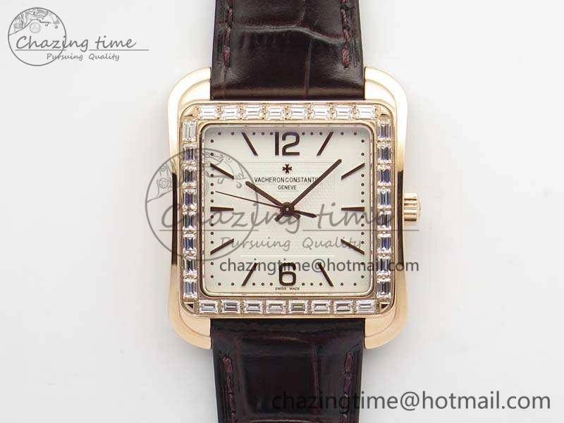 Historiques 86300 RG GSF 1:1 Best Edition White Dial Diam Bezel On Leather Strap MIYOTA9015