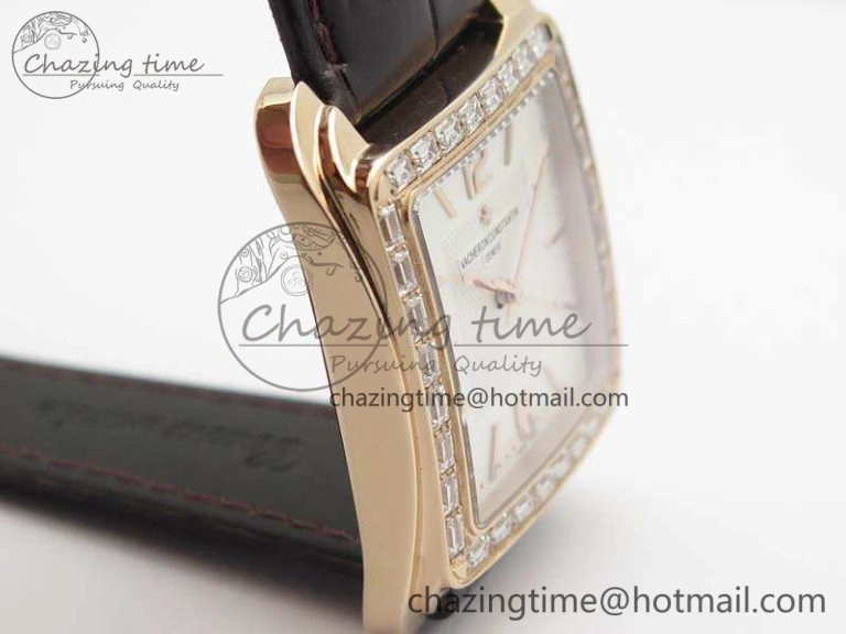 Historiques 86300 RG GSF 1:1 Best Edition White Dial Diam Bezel On Leather Strap MIYOTA9015