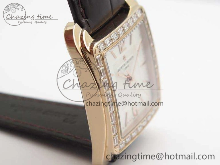 Historiques 86300 RG GSF 1:1 Best Edition White Dial Diam Bezel On Leather Strap MIYOTA9015