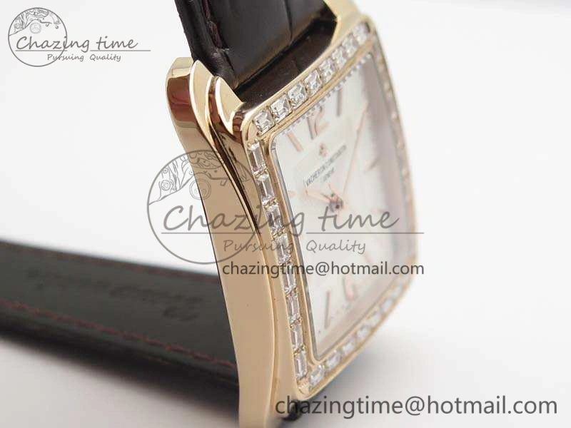 Historiques 86300 RG GSF 1:1 Best Edition White Dial Diam Bezel On Leather Strap MIYOTA9015