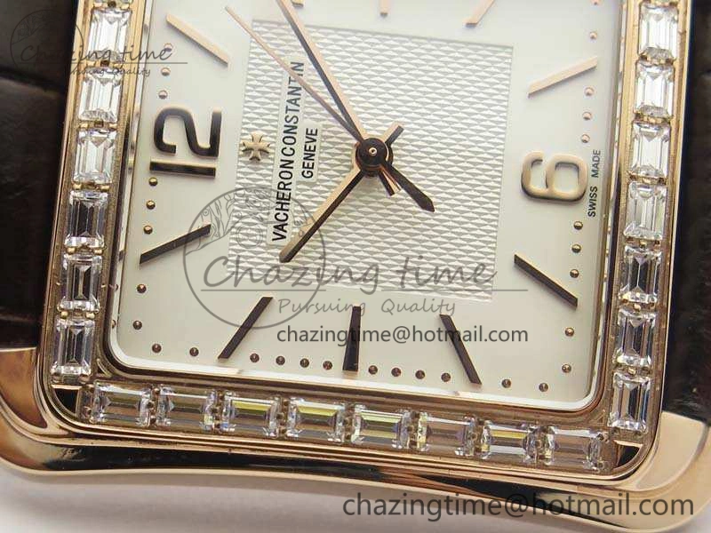 Historiques 86300 RG GSF 1:1 Best Edition White Dial Diam Bezel On Leather Strap MIYOTA9015