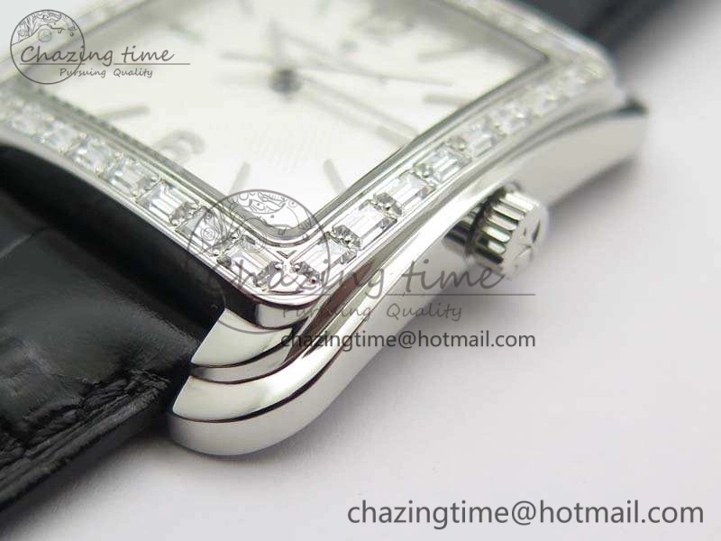 Historiques 86300 SS GSF 1:1 Best Edition White Dial Diam Bezel On Leather Strap MIYOTA9015