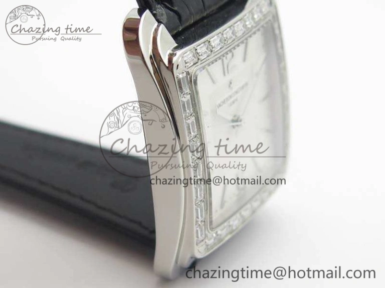 Historiques 86300 SS GSF 1:1 Best Edition White Dial Diam Bezel On Leather Strap MIYOTA9015